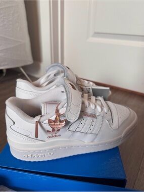 Adidas Forum Low (White/White Rose/Metallic). Brand New. Womens Size 5.5